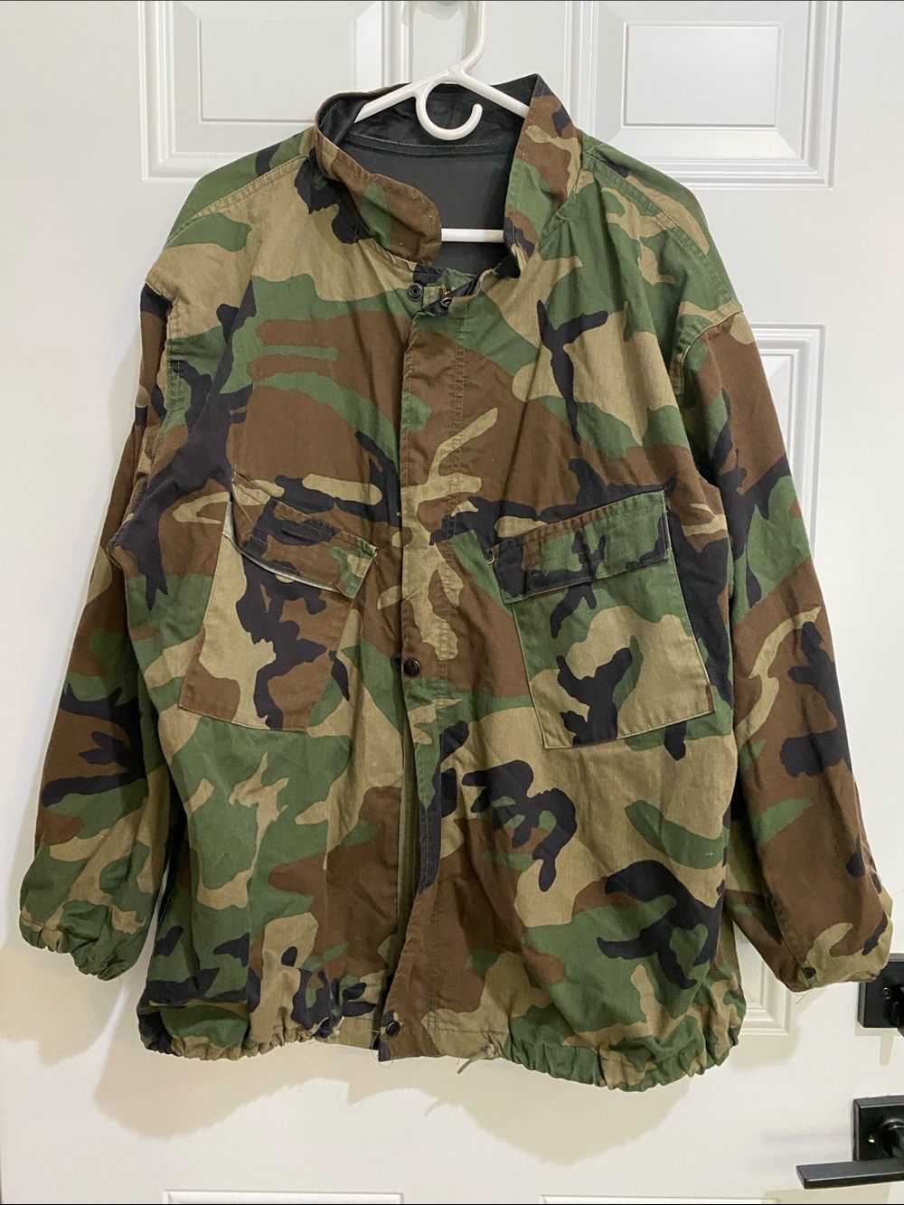 Men's Military Field Jacket - Woodland Camo Green/Brown